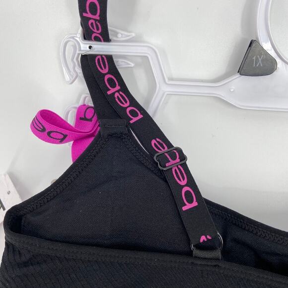 Bebe Seamless Comfort Bras 2 Pack Size 1X Black Pink Longline - Picture 8 of 9